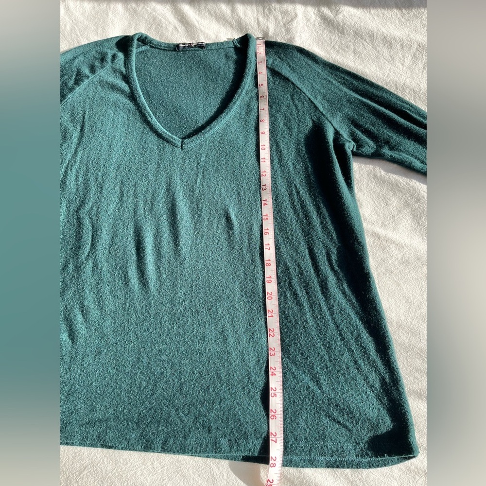 Brandy Melville Wool Blend V-Neck Long Sleeve Forest Green Y2K Academia Trendy - Picture 9 of 13